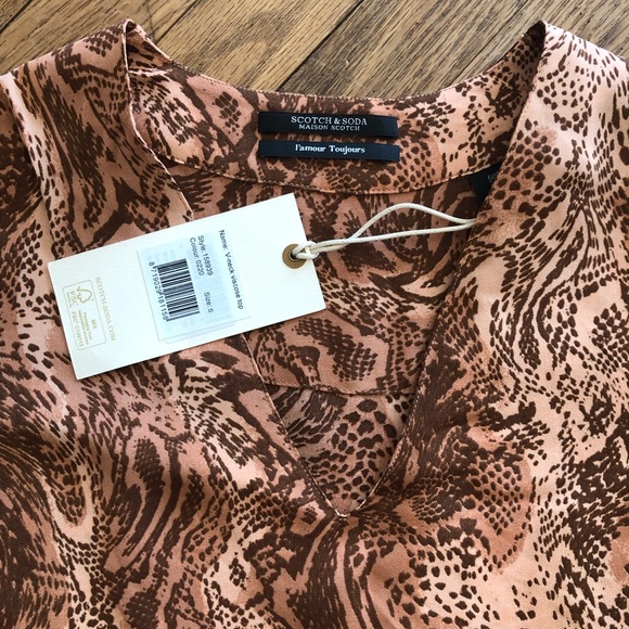 Scotch & Soda Maison Scotch V-neck Viscose Long Sleeves Blouse Size Small - Picture 2 of 8